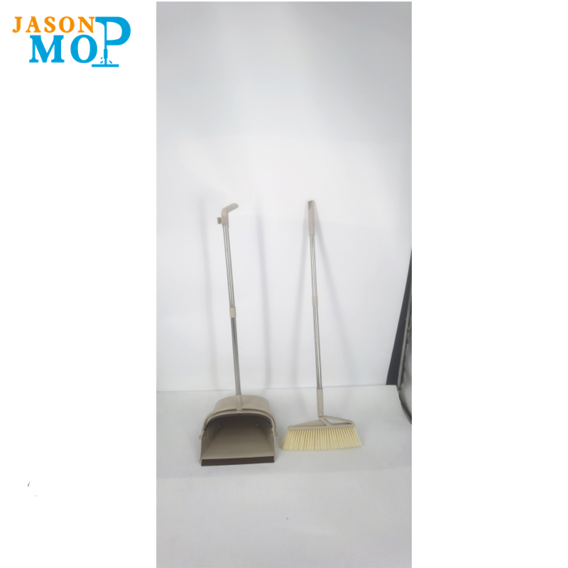 Muovimateriaali kotitalouksien puhdistus pitkä pölypöly luuta, luuta dustpan ja puristin