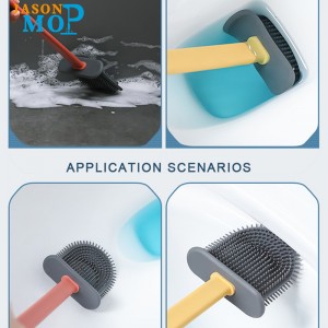 JASON Kotitalouksien puhdistus muovinen WC-harja tasainen pehmeä silikoni WC-harja
