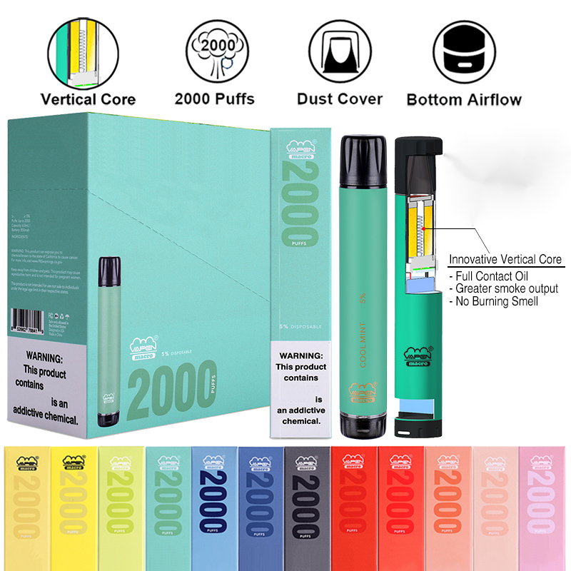 Aito Vapen Macro 2000 puffs kertakäyttöinen vape kynä pystysuoralla kelalla ja xxl Xtra Extra Flex Höyrystin esitäytetyt palkit E CIGS Höyrystimet