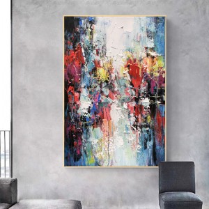 Käsikäyttöinen yksinkertainen abstrakti käsin maalattu sisäänkäynti öljy maalaus kotiin koristeellinen taideteos kankaalle