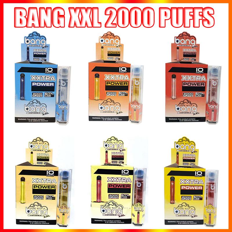 Bang XXL kertakäyttöinen Vape Pen Elektroniset savukkeet Laite 800mAh Akku 6ml Pods Tyhjä Alkuperäinen Hapors 2000 Puffs Kit Tukkukauppa