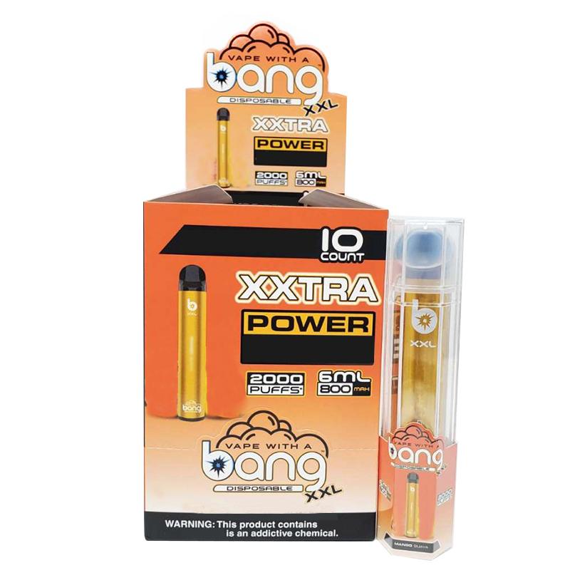 Bang XXL kertakäyttöinen Vape Pen Elektroniset savukkeet Laite 800mAh Akku 6ml Pods Tyhjä Alkuperäinen Hapors 2000 Puffs Kit Tukkukauppa