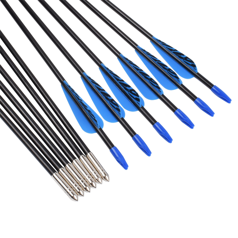 Elong Outdoor 110099 ID5MM 28 Tinch Fiberglass arrow Tiger Pattern Vane-jousiammunta ammunta