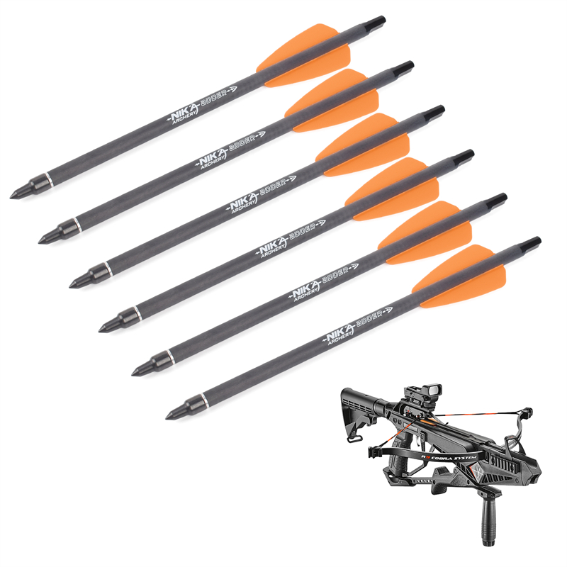 Nika-jousiammunta 113167-14 7.5INCH ID6.2mm Carbon Crossbow Pultit Muovi Nock Cobra System Adder/r9/rx-jousiammunta ammunta