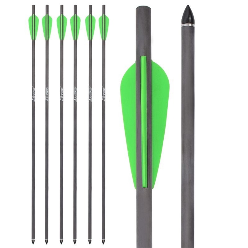Elong Outdoor 113003-02 AirGun 26.37inch Carbon Bolt Muovi Vane Jousiammunta Crossbow Arrow Kuvaus
