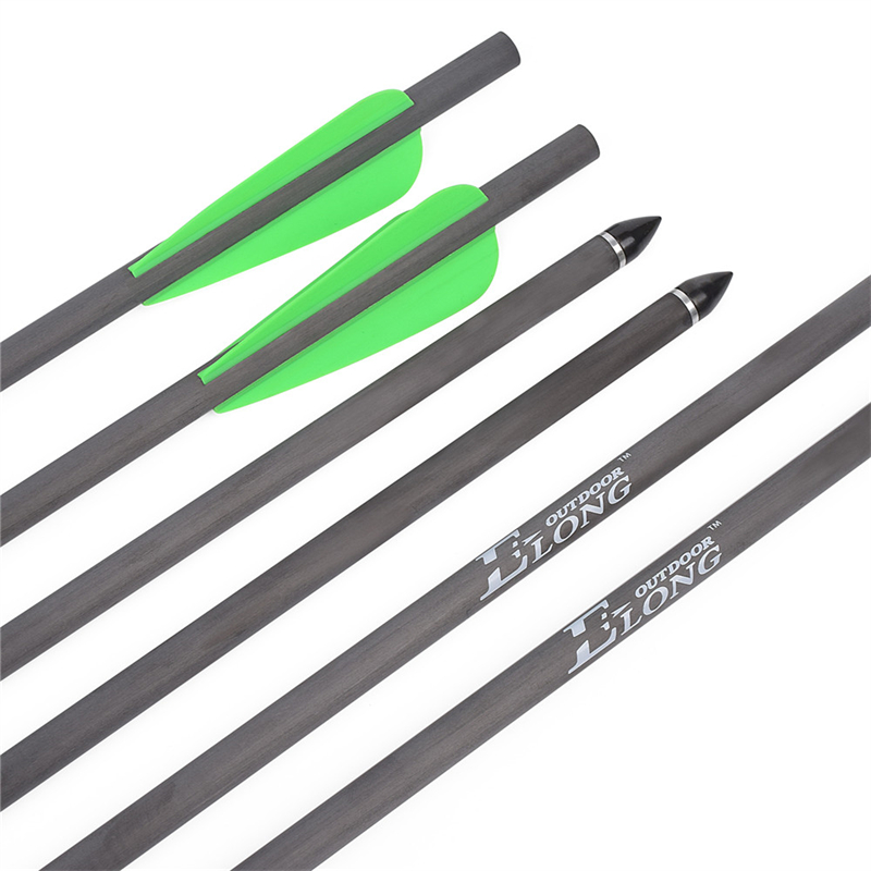 Elong Outdoor 113003-02 AirGun 26.37inch Carbon Bolt Muovi Vane Jousiammunta Crossbow Arrow Kuvaus