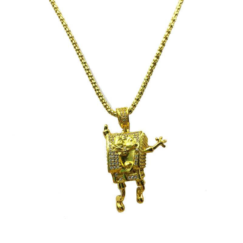 Inlaid Zircon Spongebob Hip Hop kaulakoru