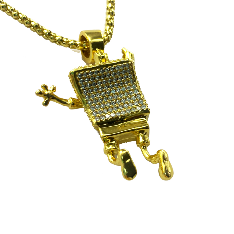 Inlaid Zircon Spongebob Hip Hop kaulakoru