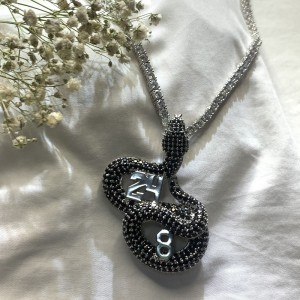 Yksinkertainen hip hop korut kultainen väri metalliketju clavicle kaulakoru kristalli eläinten käärme riipus kaulakoru