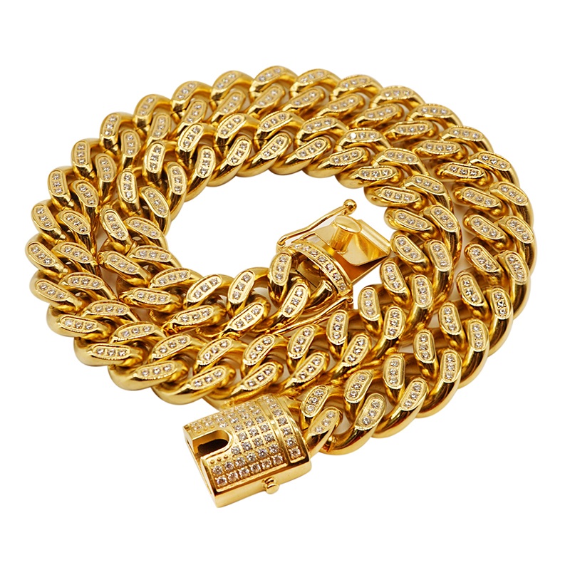 Yksi rivi 3 Diamond Hip Hop Cuban ketju