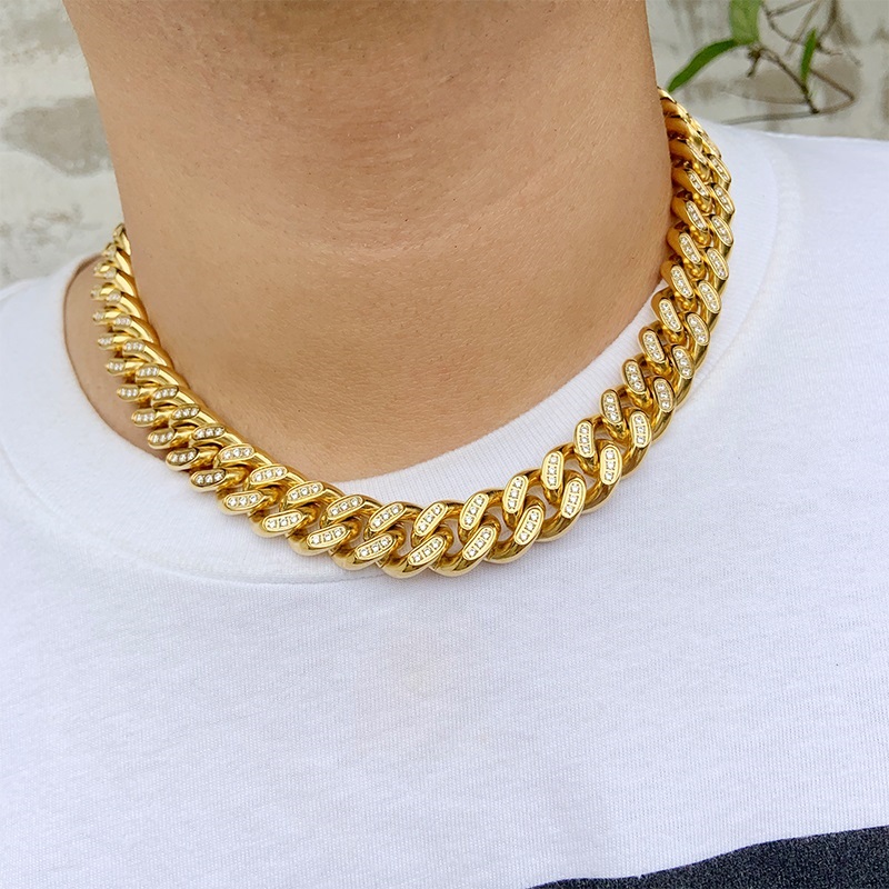 Yksi rivi 3 Diamond Hip Hop Cuban ketju