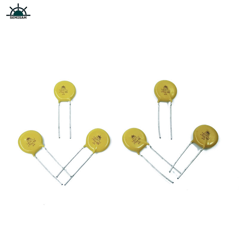 Kiina tehdas, suora muotoinen lyijy korkea ylijännite mov vastus14mm 14d471 470V Varistor zov mov