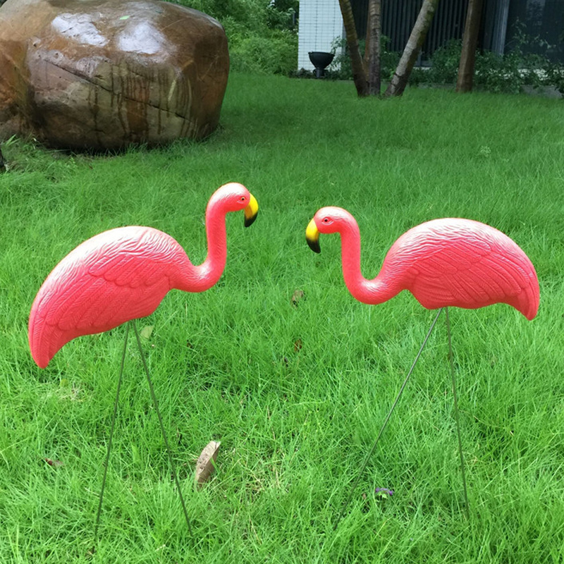 Muovinen simulointi flamingo vauvan koristelu ulkona puutarha ornamentit hartsi flamingo Figurrines Garden Festival Wedding Puutarhanhoito sisustus