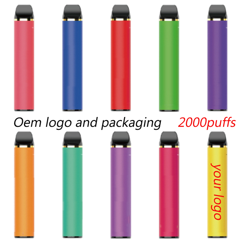 OEM Kertakäyttöiset Vape Pen Custom Logo Räätälöidyt Kertakäyttöiset E-savukkeet