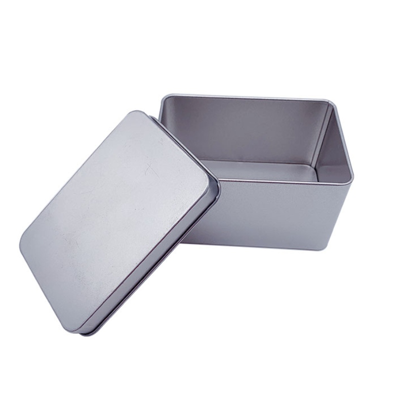 Square Tinplate Tea voi, himmeä elintarvikealan materiaali (107mm * 70mm * 60mm)
