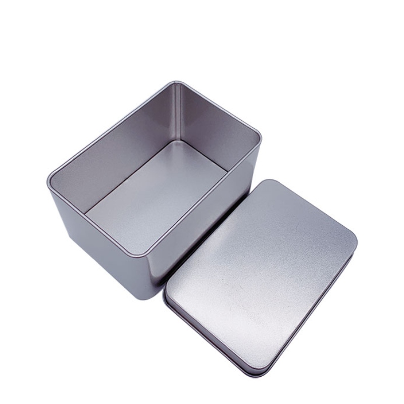 Square Tinplate Tea voi, himmeä elintarvikealan materiaali (107mm * 70mm * 60mm)