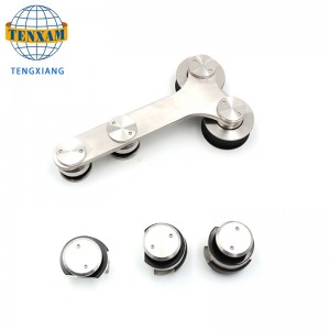 Hot Myynti tuotteet Hanging pyörät ruostumaton teräs lasi oven raidan rullan liukuovijärjestelmä