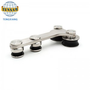 Hot Myynti tuotteet Hanging pyörät ruostumaton teräs lasi oven raidan rullan liukuovijärjestelmä