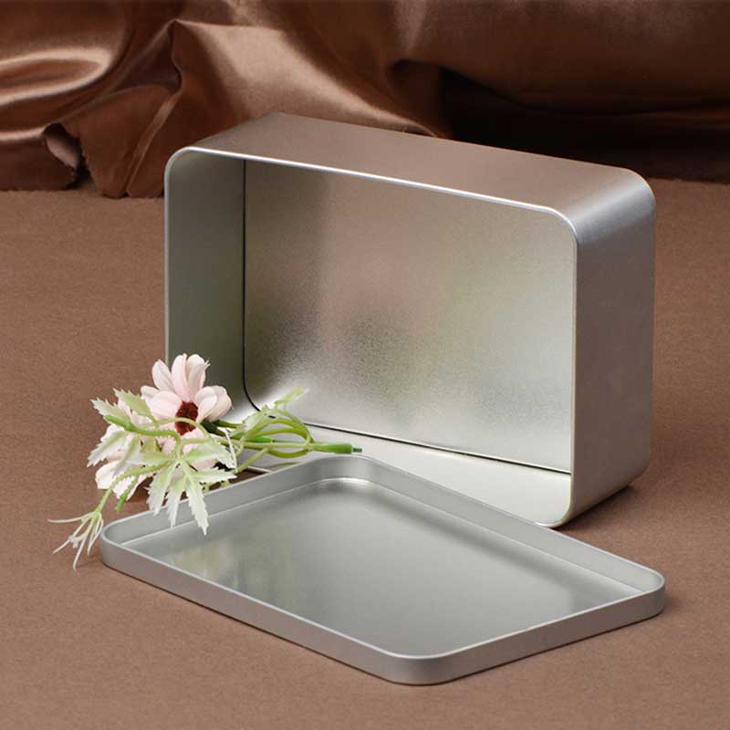 Suorakulmainen himmeä Tinplate Saffron Gift Metal Box 159 * 110 * 53mm