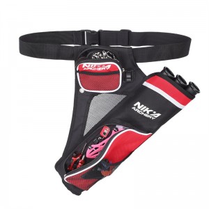 Nika-jousiammunta 430021 RH Red Color 3 Tube Hip Quiver Metsästyskoulutus Jousiammunta Arrow Quiver Holder Keulahihna Vyötärö Ripustettu kohde Quiver
