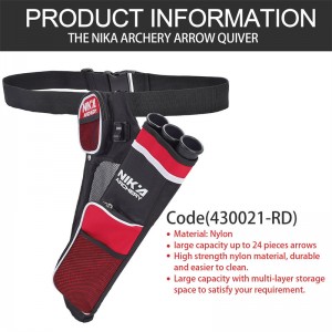 Nika-jousiammunta 430021 RH Red Color 3 Tube Hip Quiver Metsästyskoulutus Jousiammunta Arrow Quiver Holder Keulahihna Vyötärö Ripustettu kohde Quiver
