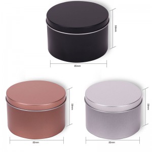 8oz musta tinplate kynttilä jar aromaterapia metalli pakkaus kynttilä jar 85 * 50mm