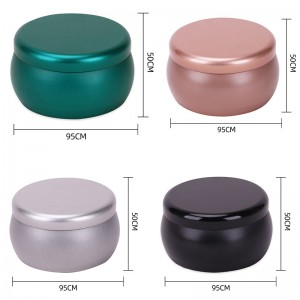 Mukautettu ympäristöystävällinen matta musta tyhjä kynttiläpurkki LID95 * 50mm