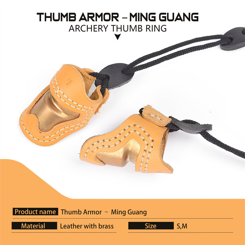 Elong Outdoor 420029 S Koko Jousiammunta Thumber Armitraditional Handmade Thumber Finger Protector Jousiammunta Peukalo