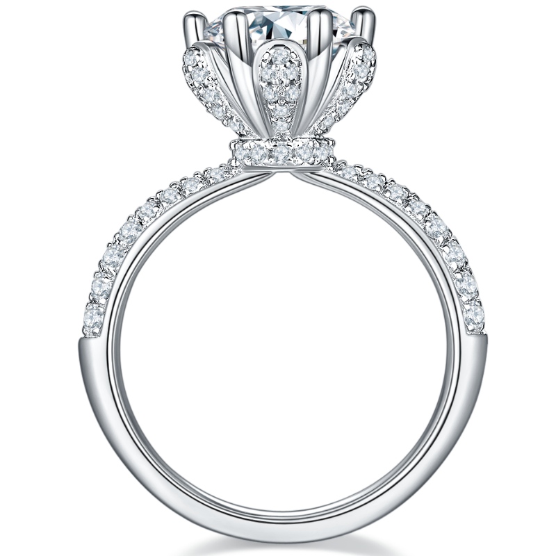 Tuochen korut tehdas Sterling hopea 925/18k/14k/10k/9k rengas 3a/5a zirkoni/moissaniitti