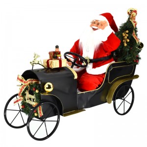 60cm animoitu musiikki LED Santa autolla