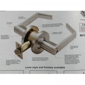 7205 luokan 2 kaupallinen työtoimiston oven avainvivun lukkoset, satiinikromi viimeistely