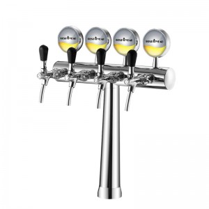 4 Way Brass Beer Tower LED-valo hanat