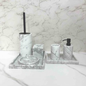 Tukku todellinen marmorinen kylpyhuone tarvikkeet WC Brush Holder Set