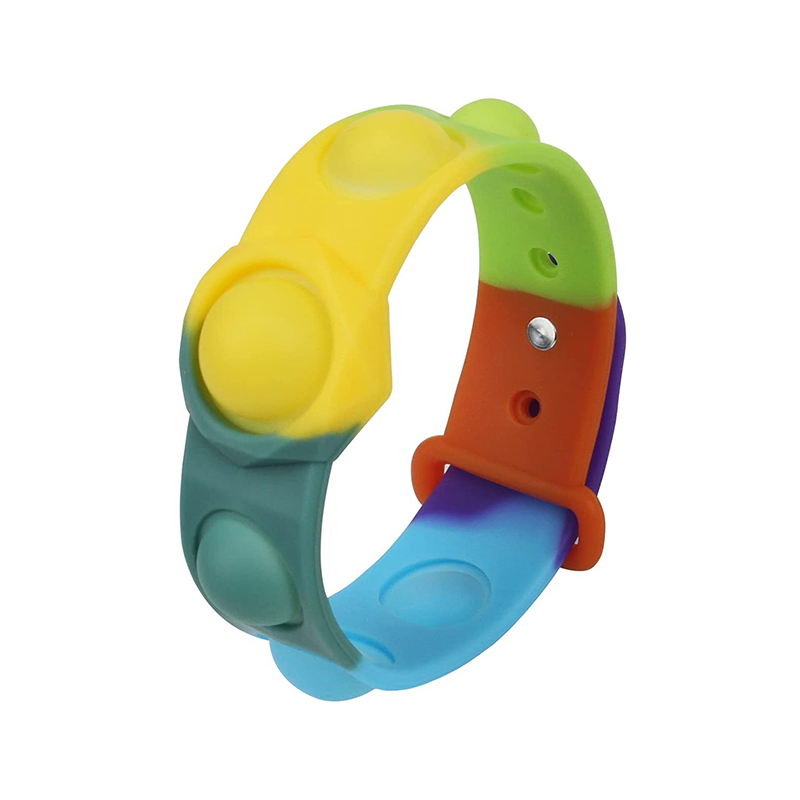 Lapset silikoni pop fidget rannekoru ja rannekkeet lelut, aikuiset push bubble aistien stressirautanen lahja lelu