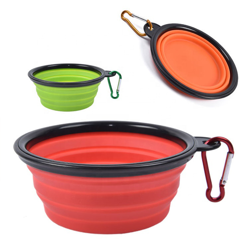 Silicone Collapble Dog Bowl Carabiner, Water Bowls kissojen koirille