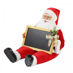 60/80cm Joulu istuu Santa Claus kanssa Blackboad Holiday Musical Ornament Decoration Figurine Collection Traditional Xmas