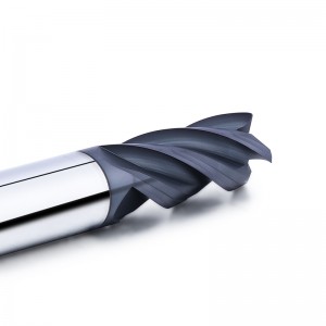 Tungsten Carbide CNC -työkalut 4 tasainen huilu jyrsintä leikkuri 45 asteen päätytehtaat hiiliteräksessä