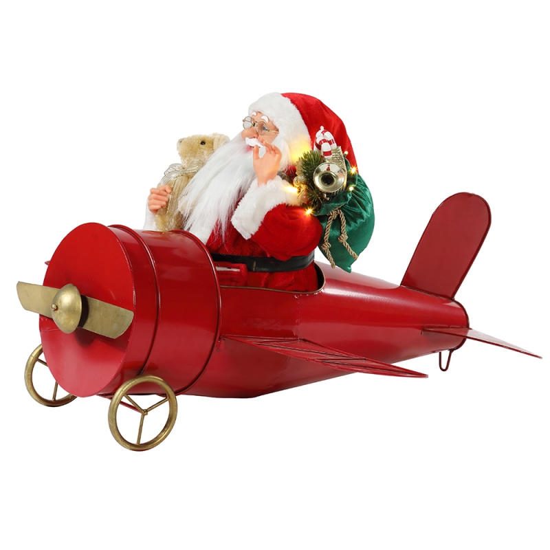 80cm joulu musiikillinen animoitu santa claus istuu punainen taso sisustus Figurine Classic Holiday Ornamentti Lahjat Collection