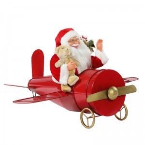 80cm joulu musiikillinen animoitu santa claus istuu punainen taso sisustus Figurine Classic Holiday Ornamentti Lahjat Collection