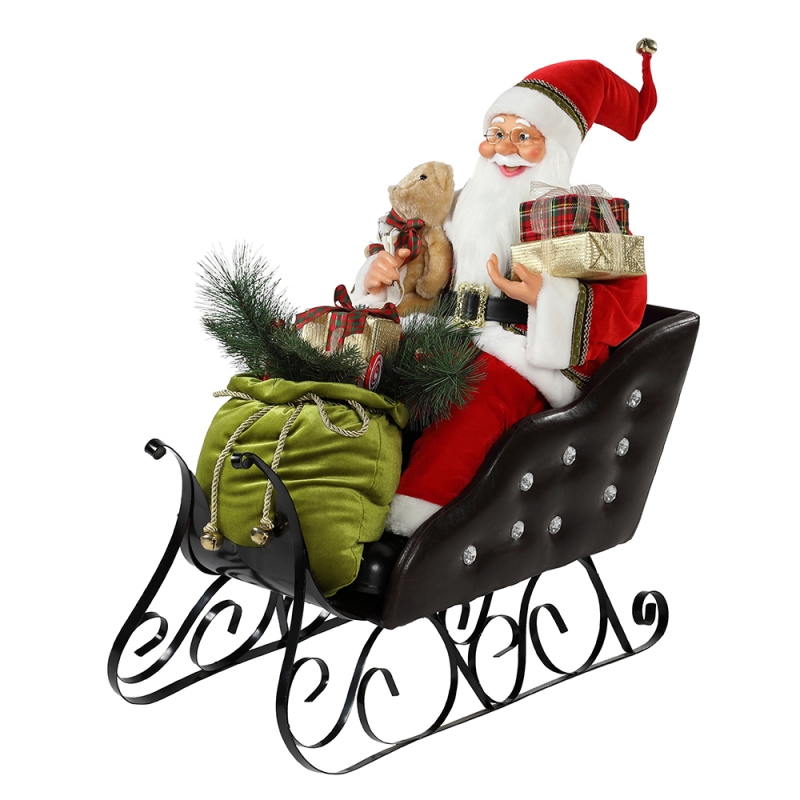 80cm istuu reki Santa Claus Valaistus Ornamentti Christmas Decorationtraditional Holiday Figurine Collection