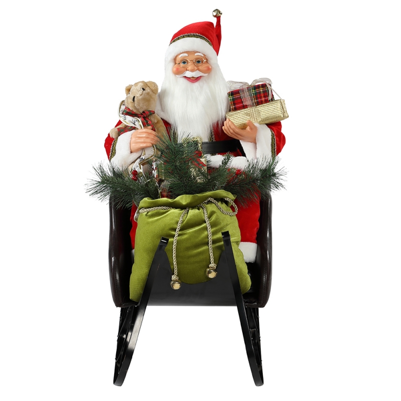 80cm istuu reki Santa Claus Valaistus Ornamentti Christmas Decorationtraditional Holiday Figurine Collection