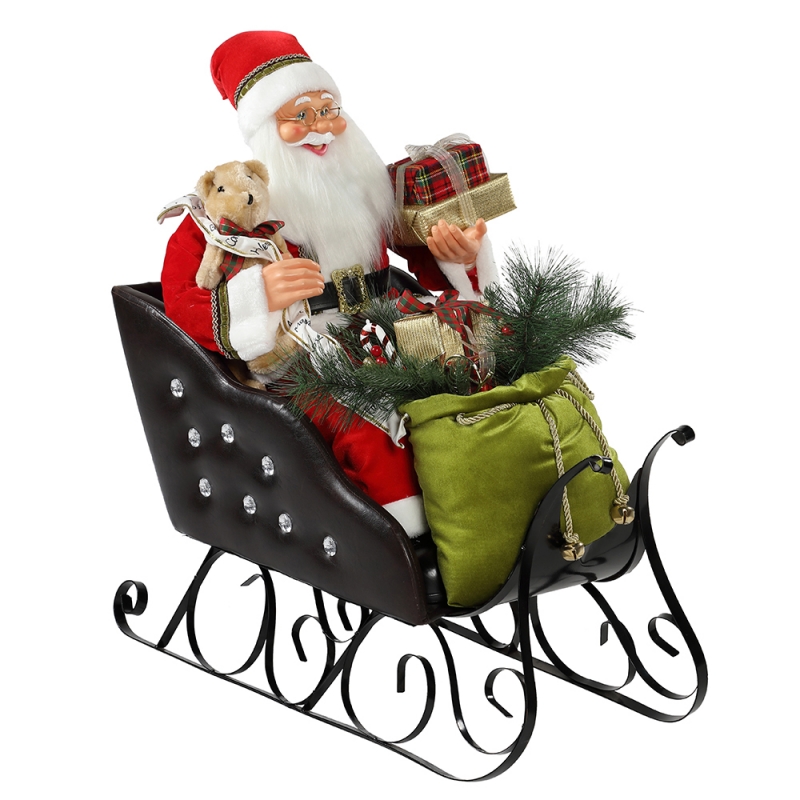 80cm istuu reki Santa Claus Valaistus Ornamentti Christmas Decorationtraditional Holiday Figurine Collection
