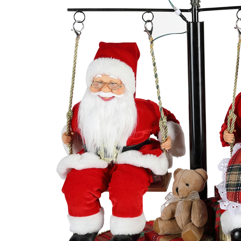 120cm Joulu Kierrä puu Joulupukki Musical Ornament Decoration Festival Holiday Figurine Collection Perinteinen