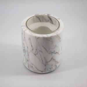 Luonnollinen marmori kivi lasikuppi kynttilänjalka