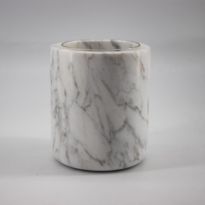Luonnollinen marmori kivi lasikuppi kynttilänjalka