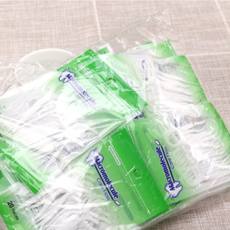 Yksityinen tarra korkealaatuinen 20 kpl laukku pakkaus hammaslankaa hammaspiikkiä tukku halpa hammaslanka
