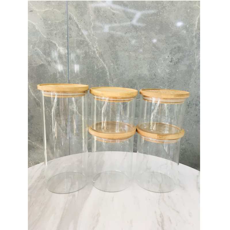 Paras laatu Tyhjennä lasi Keittiövarasto Canister Jar Set