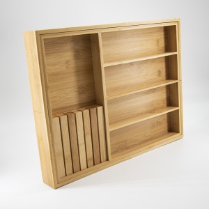 Luonnollinen bambu laajennettava ruokailuvälineet veitsi laatikkovarasto