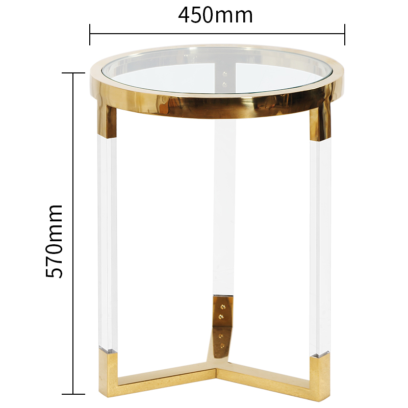 Luxury Side Table Brush Brass -konsoli Taulukko Pohjoismainennykyaikainen kulmapöytä