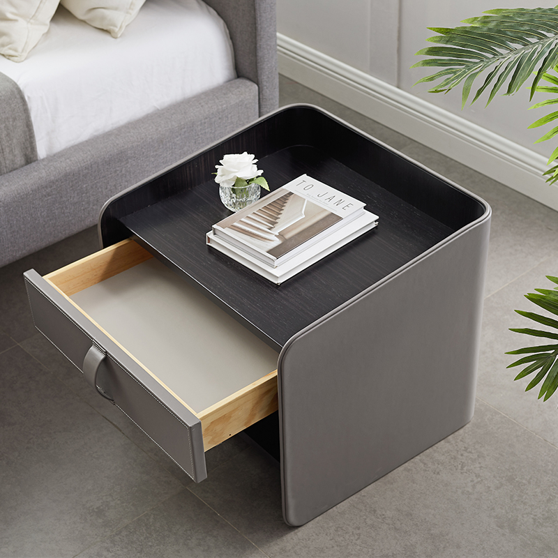 Italialainen moderni design ylellinen iso yökuntanahka yöpöytä makuuhuone huonekalut
